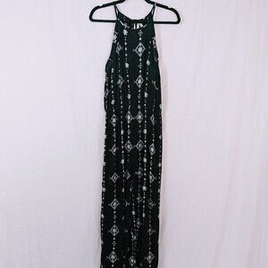 Mudd Sleeveless Black & White Boho Floral Jumpsuit Juniors Size L